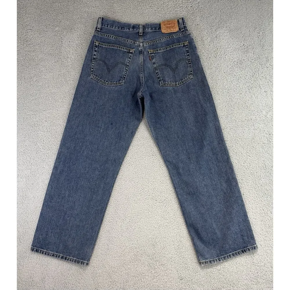 Levi Strauss 569 Blue Jeans Loose Straight Sz 29x27 Red Tag Label LOOSE STRAIGHT